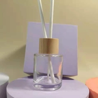 Botol Kaca Penyebar Aroma Reed Silinder Mini 20Ml 30Ml dengan Tutup Dekoratif