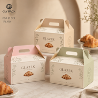 Boîte à pâtisserie personnalisée avec poignée pour biscuits, beignets, macarons, pâtisseries et desserts à emporter