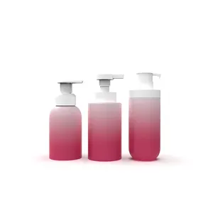 Bouteilles de lotion en plastique personnalisées dégradé rose vert bleu 500ml avec pompe en plastique Emballage cosmétique maroc pour soins de la peau