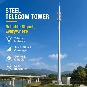 <span class=keywords><strong>Torre</strong></span> de Comunicación de Acero Galvanizado en Caliente para Aviación, Mástil Monopolar para Telecomunicaciones en Aeropuertos y Sitios Celulares, 25m 35m - Product Image 4