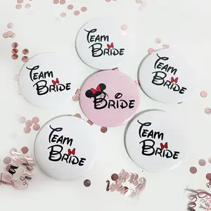 Mooie Cartoon Bruid Te Worden Badge Team Bruid Badges Vrijgezellenfeest Benodigdheden 2023 Bruids Douche Bruid Accessoires X0054