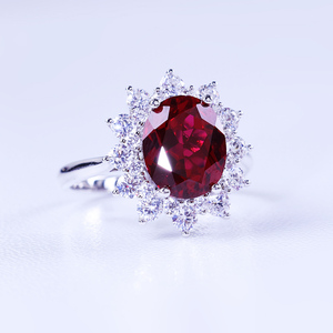 Joyería de moda de lujo 925 plata esterlina platino plateado rubí anillo de alta calidad señoras anillo al por mayor - Product Image 3