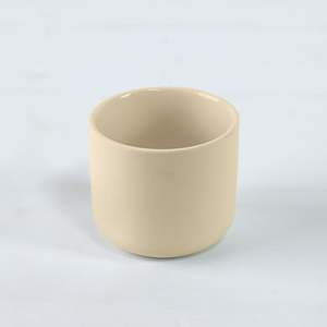 Pot à bougie cylindrique en céramique beige moderne de haute qualité, résistant à la chaleur, décoration de la maison, pot à bougie de Noël - Product Image 1