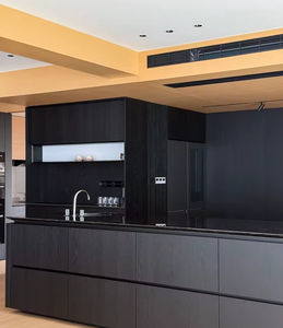 Gabinetes de Cocina de Lujo Personalizados con Isla, Fabricante de Diseños Modernos, Diseñador Chino, Color Negro - Product Image 1