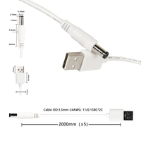 24AWG DC-Stromkabel USB-Stecker auf DC5.5*2.1mm Stecker Adapter-Verbindungskabel Ladekabel 200cm