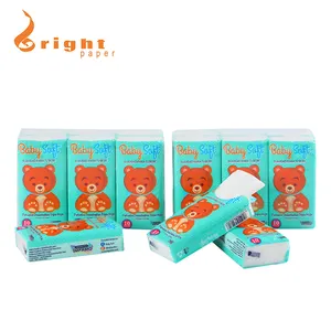 Customize Pocket Tissue 3ply 4ply Mini Facial Handkerchief Paper Printed Wood Pulp With Logo Advertising Pocket Tissue