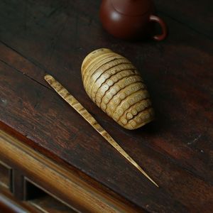 Cuillère à thé en bambou, spatule à thé en bambou faite à la main, forme cylindrique, accessoires pour la cérémonie du thé - Product Image 1