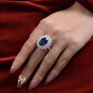 Joyería fina Anillo de compromiso de boda de diamante de oro blanco Chapado en plata de ley 925 Anillos de corte ovalado para mujer - Product Image 6