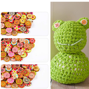 Großhandel 15mm 20mm 25mm Vintage runde Holz blume 2 Löcher dekorative Holz knöpfe für DIY Handwerk Kleidung Dekorationen - Product Image 6