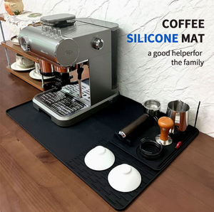 Square 2-in-1 Silicone Coffee Machine Pad, Household <b>Bar</b> Counter Draining Anti-slip Coffee Powder <b>Mat</b> - Product Image 1