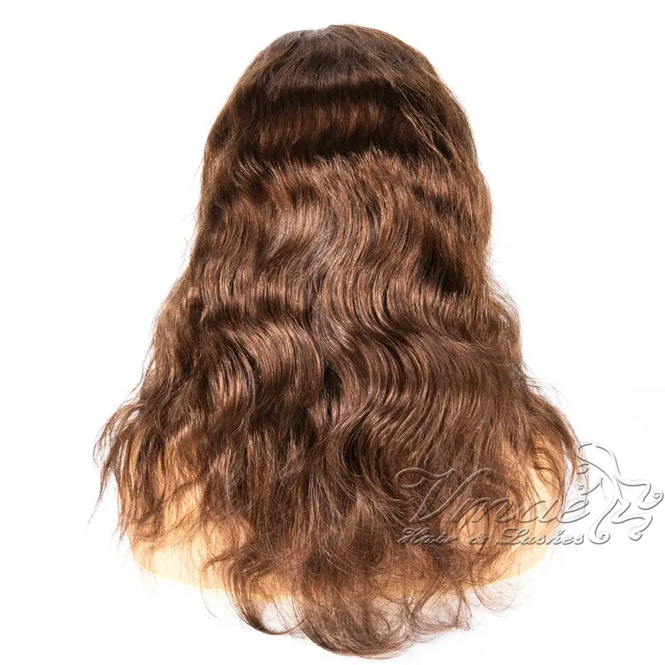 Vmae peruca de cabelo brasileiro, peruca brasileira #4 de alta qualidade para corpo, cheia de renda sem processado, cabelo humano virgem russo