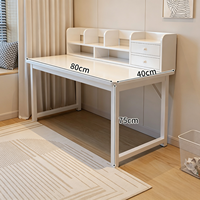Bureau moderne avec étagère pour bureau à domicile, chambre d'étude, table d'écriture pour étudiant, table d'ordinateur, meuble de rangement pour petit espace