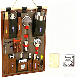 Set <span class=keywords><strong>de</strong></span> Bartender Profesional <span class=keywords><strong>de</strong></span> <span class=keywords><strong>Acero</strong></span> <span class=keywords><strong>Inoxidable</strong></span> con Bolsa y Herramientas <span class=keywords><strong>de</strong></span> Bar para Preparar Cócteles y Whiskey - Product Image 5