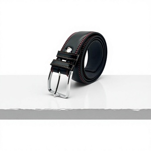 Ceintures pour hommes écologiques en cuir de vache avec boucle en acier, design 3D carré vintage, résistantes à l'eau, durables, légères, faites à la main, BS - Product Image 6