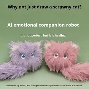 Nuevo Producto Transfronterizo: Muñeco de Peluche Inteligente con IA para Diálogo, Colgante de Gato con Diseño de Escritura a Mano, Morado/Rosa, Poliéster, para 7-14 Años - Product Image 4