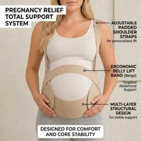 Ceinture de Maternité 3-en-1 Ajustable en Tissu Doux pour le Corps, Soutien Prénatal du Ventre, du Dos et du Bassin pour Femmes Enceintes