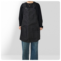 Tablier sans manches en toile épaisse cirée, réutilisable, tendance, multi-poches, rangement, rétro, jardin, outil alimentaire, ceinture