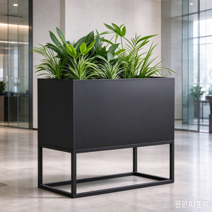 Jardinière rectangulaire moderne en métal pour extérieur, pot de fleurs décoratif pour patio et balcon - Product Image 6