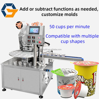 Machine d'emballage automatique rotative à tête simple/double pour liquides/solides/pâtes, tasses, sauces, yaourts – Offre Spéciale