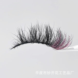 Pestañas de visón en forma de U con purpurina de colores para extensión de pestañas, herramienta de belleza, Pingdu City, China - Product Image 2