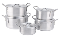 Peralatan Masak Aluminium 5Pcs/Set Panci Masak Besar Set Aluminium untuk Pasar Afrika dan Timur Tengah