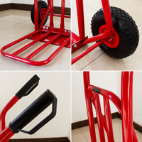 Carretilla de Mano con Recubrimiento en Polvo, Capacidad de 600 lb, Asas Dobles, 1200 x 500 x 480 mm, para Manipulación de Materiales, Carretilla de Dos Ruedas