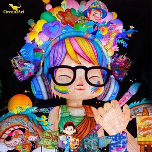 Grande Lanterna Colorata a Forma di Drago Cinese con LED, <span class=keywords><strong>Lanterne</strong></span> in Seta Impermeabili per Festival - Product Image 4