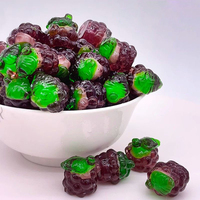 Bonbons gélifiés 4D fourrés au raisin, saveur fruitée, jus de fruits véritable, moelleux et masticables, étiquette personnalisée OEM, vente en gros directe usine, sachets de bonbons gélifiés