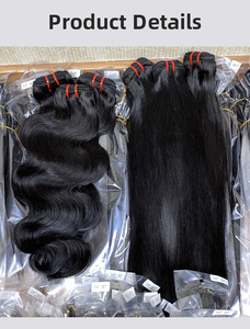Extensiones de Cabello Humano Liso Indio de Doble Trama, Virgen, Tejido a Máquina, para Pelucas - Product Image 5
