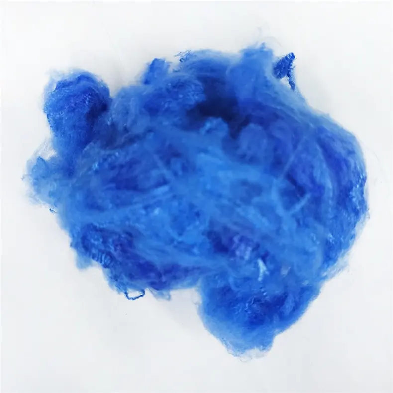 Recycled polyester fiber blue export Egypt used for Spinning 1.5D38MM