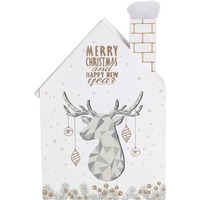 Boîte rigide en bois faite à la main, calendrier de l'avent en forme de maison, décoration de Noël, calendrier de compte à rebours, revêtement UV, personnalisable