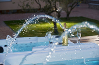 Piscine de nage autoportante SunRans en acrylique grande capacité pour extérieur avec zone spa et massage pour l'hydrothérapie
