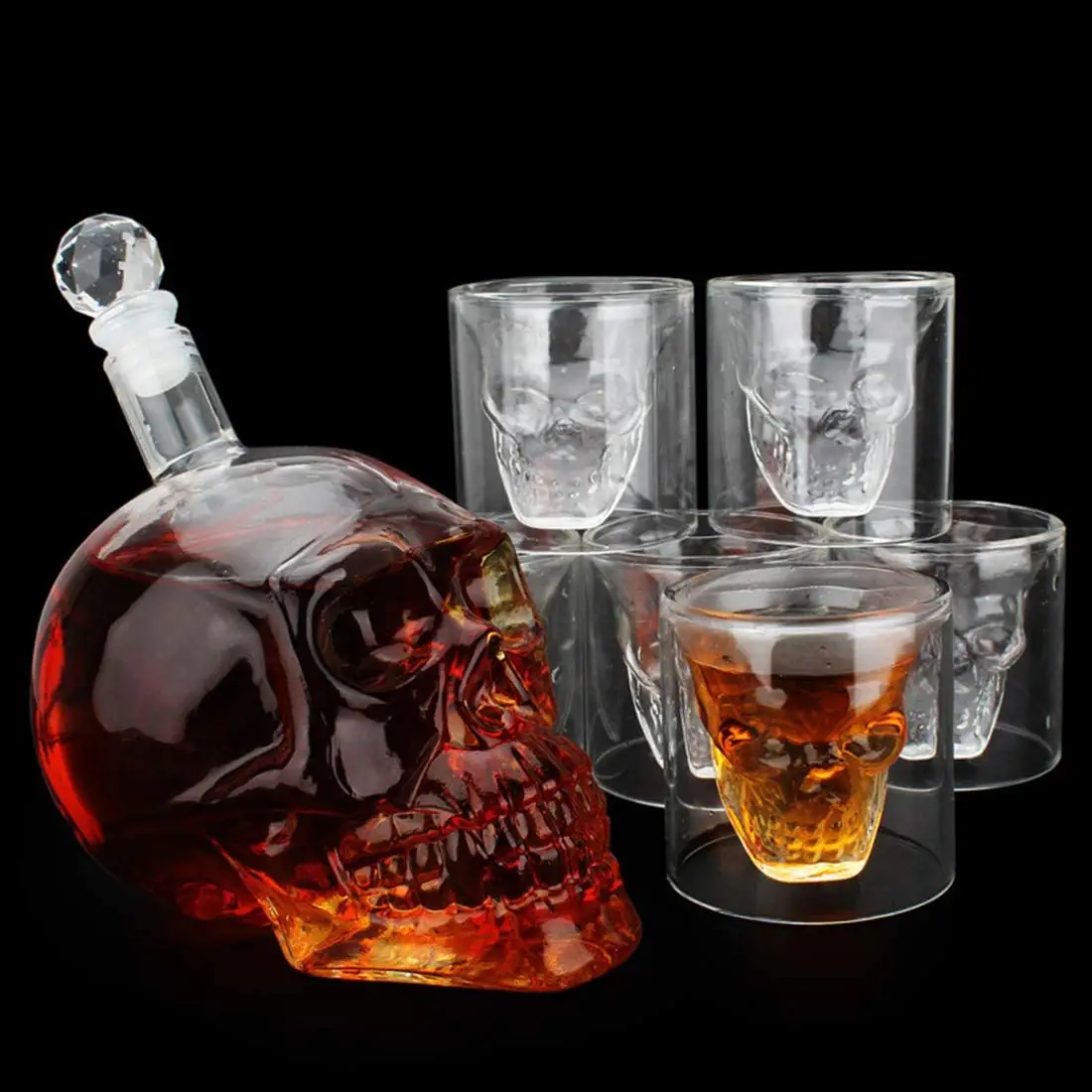 Hot Selling Borosilicaatglas Schedel Wijn Whiskey Decanter Set