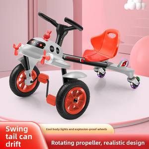 Coche de Derrape para Niños, <span class=keywords><strong>Triciclo</strong></span>, Avión Pequeño, Coche de Pedales de Cuatro Ruedas, Patinete Giratorio de 360 Grados, Juguete Cuadrado para Niños de 3 a 6 Años - Product Image 5