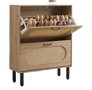 <strong>Small</strong> Modern Durable Wooden <strong>Shoe</strong> Shelf with Cushion and Drawer 2-Tier Eco-Friendly Space-Saving Living Room <strong>Storage</strong> - Product Image 1