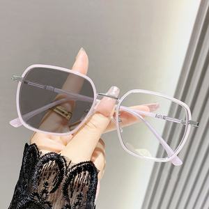 Lunettes d'ordinateur optique femme anti lumière bleue violet <span class=keywords><strong>noir</strong></span> métal tr90 grand <span class=keywords><strong>carré</strong></span> photogrey <span class=keywords><strong>lunette</strong></span> photochromique <span class=keywords><strong>lunette</strong></span> femme - Product Image 1