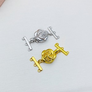 Handmade S925 Sterling <b>Silver</b> Three-Row Buckle Necklace Fashionable Sweater Chain DIY Pearl Accessory Gold Plated <b>Bead</b> Buckle - Product Image 4