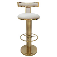 Chaises de bar design nordique, tabourets de comptoir pour îlot de cuisine, chaises hautes pivotantes modernes en métal, tabourets de bar de luxe dorés