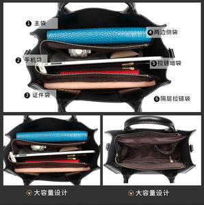 Sacs à main de luxe en cuir véritable pour femmes, sacs fourre-tout de créateur, vente en gros d'usine - Product Image 3