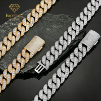 Elegante Cadena Cubana de Moissanita Premium con Engaste de Bisel, Chapada en Oro de 18K, Joyería Fina para Hombre Estilo Hip Hop, Regalo
