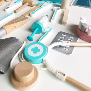 Éducation précoce Cadeau Injection En <span class=keywords><strong>Bois</strong></span> Médecin Jouet Ensemble Médecin Kit Enfant Médecin Jouet Médecine Boîte Jouets Cadeaux Maison Stéthoscope - Product Image 3