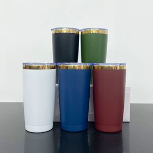 2026 Laser Engraving Custom Double Wall Insulated Coffee Cups Stainless Steel Powder Coated 20oz <b>Mirror</b> Gold Underneath Tumbler - Product Image 2
