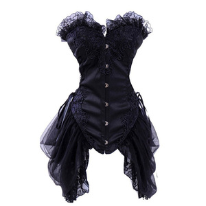 Corsé de Acero para Mujer al por Mayor, Cincher de Cintura con Encaje, Faja Moldeadora de Satén, Bustier Gótico para <span class=keywords><strong>Fiesta</strong></span> y Club, Lencería Moldeadora Le Corset - Product Image 6