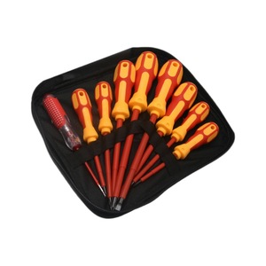 Jeu de tournevis isolés WASH 9 pièces en acier Cr-V avec poignée magnétique, kit d'outils d'électricien avec stylo testeur - Product Image 1