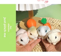Cadeaux de Noël : Jouet anti-stress lapin super réaliste avec oreilles tombantes, peluche ultra douce au toucher, jouet à pincer pour soulager le stress