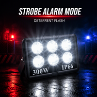 Lámpara de Seguridad Exterior con Alarma, Luz Estroboscópica de 300W de Alta Intensidad, Luz Intermitente Disuasoria, Activación Automática con Alarma