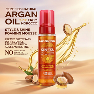 Argan Oil <b>Hair</b> Styling Foaming <b>Mousse</b> Lightweight Foam Easy to Apply for Curls Waves Wrap Set Smooth Shiny Finish - Product Image 3