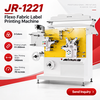 Machine d'impression d'étiquettes textiles Flexo automatique JR-1221, largeur maximale 140 mm, pour étiquettes de soin tissées pour vêtements