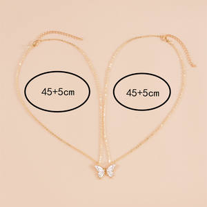 สร้อยคอผีเสื้อ YICAI สัญลักษณ์มิตรภาพเพื่อนซี้ BFF ของขวัญสำหรับเด็กผู้หญิง ผู้หญิง เพื่อน ของขวัญวันเกิดสำหรับเพื่อนที่อยู่ไกล สร้อยคอ BFF สำหรับ <span class=keywords><strong>2</strong></span> คน - Product Image 4