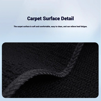 Tapis de sol de voiture en caoutchouc TPE imperméable pour Tesla Model Y & 3 Ensemble complet de 3 pièces avec motif en tissu à motifs croisés aiguilleté Épaisseur 10 mm